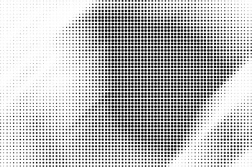 Retro Pixel Halftone Texture – Dirty Grunge Black and White Background,Grunge Halftone Dots – Aged Vector Texture for Comic Cover Effects