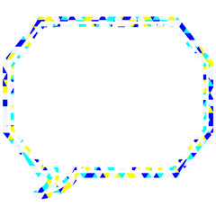 ステンドグラス風吹き出し　三角形模様　角のある八角形