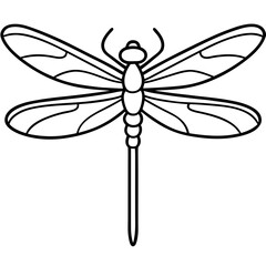 Simple Dragonfly Outline Design