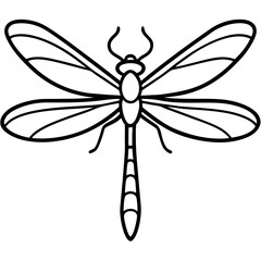 Simple Dragonfly Outline Design