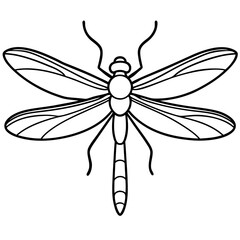 Simple Dragonfly Outline Design
