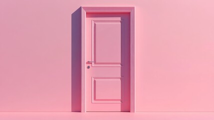 Pink door on a pink wall
