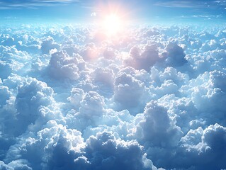 Sunlit cloudscape, ethereal view