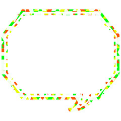 ステンドグラス風吹き出し　三角形模様　角のある八角形