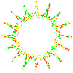 ステンドグラス風吹き出し　三角形模様　ギザギザした形
