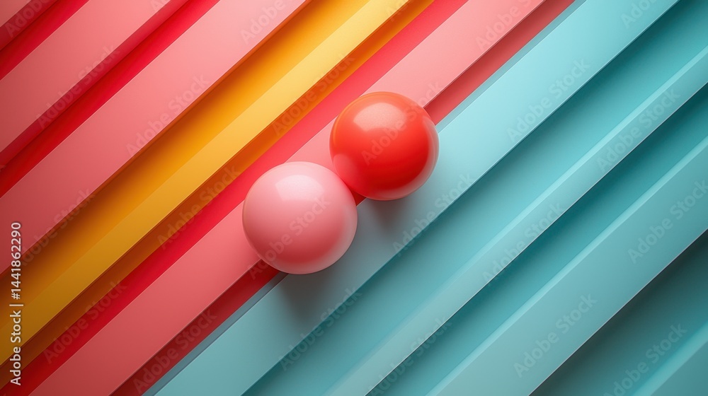 Aufkleber two cheerful balloons floating on a colorful background with soft tones creating a joyful and lighth