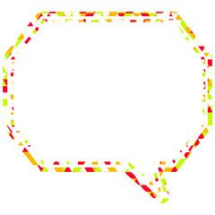 ステンドグラス風吹き出し　三角形模様　角のある八角形