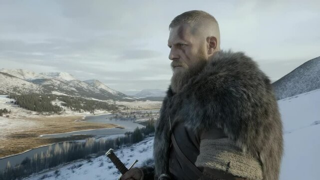 Brave story: Viking adventurer, warrior figure, Slav pioneer, seafarer tale, Scandinavian traveler, medieval odyssey, Varangian strength, Normanni myth, early navigator