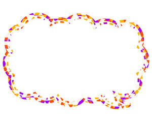 ステンドグラス風吹き出し　三角形模様　細長い雲形