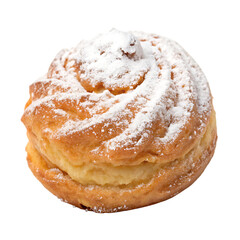 Fototapeta premium Sweet single zeppole pastry isolated on a transparent background