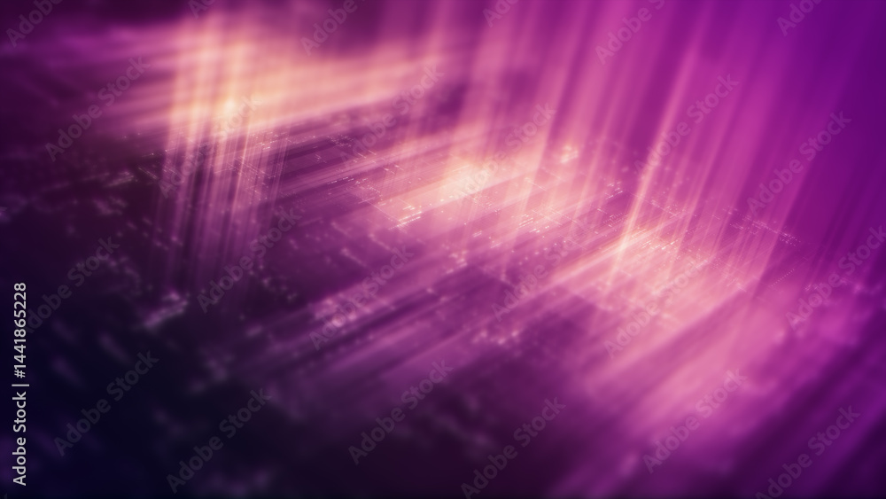 Aufkleber Futuristic network simulation blending AI, quantum physics, and deep learning, with a particle matrix analyzing data in a sleek, background animation display