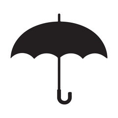 Black umbrella icon silhouette on white background. vector illustration eps 10