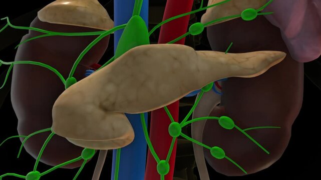 Human pancreas anatomy for medical concept 3D rendering
