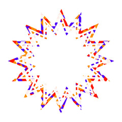 ステンドグラス風吹き出し　三角形模様　ギザギザした形