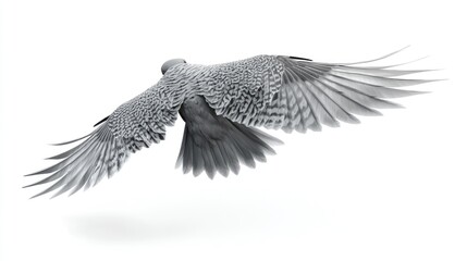 Naklejka premium Monochrome bird in flight