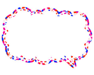 ステンドグラス風吹き出し　三角形模様　細長い雲形