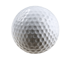 Golf ball for sport and recreation activities on the course on a transparent background, cut out