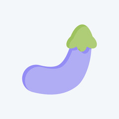 Icon Eggplant. related to Fruits and Vegetables symbol. flat style. editable
