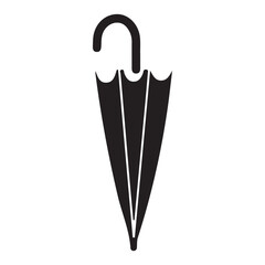 Black umbrella icon silhouette on white background. vector illustration eps 10