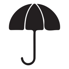 Black umbrella icon silhouette on white background. vector illustration eps 10