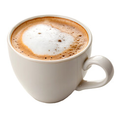 Obraz premium Aromatic single cappuccino cup isolated on a transparent background