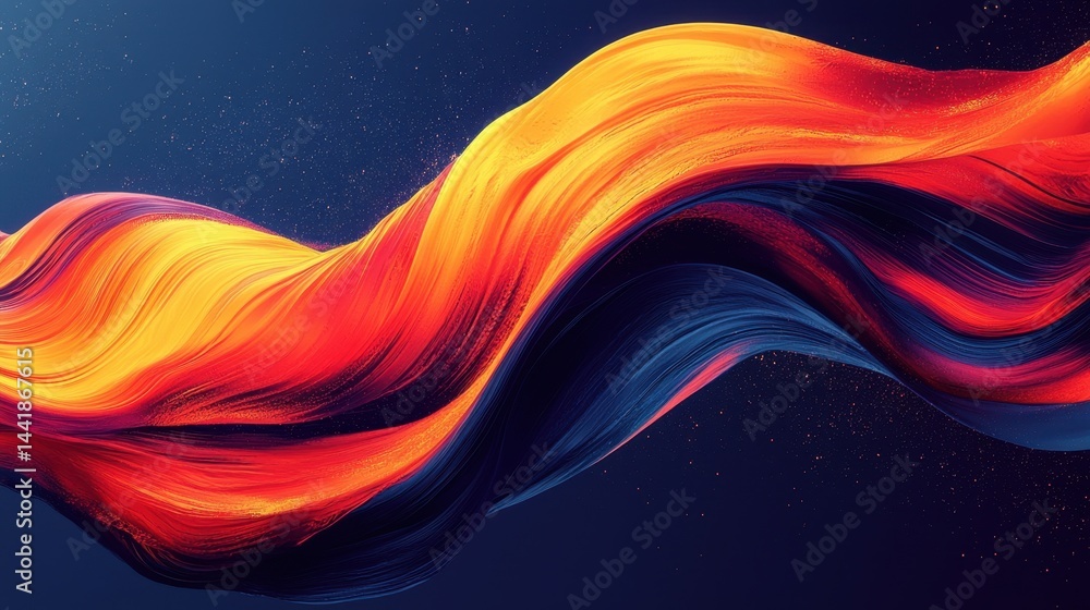 Poster colorful wave design featuring bold brush strokes that create a lively atmosphere of abstract artist