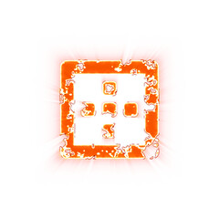 Burning icon border outer on transparent background. Looks like burnt paper
