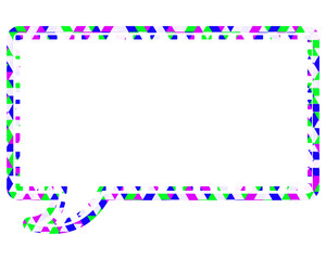 ステンドグラス風吹き出し　三角形模様　四角形