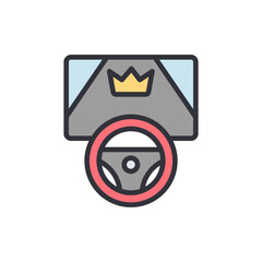 E-sport racing colored icons, minimalist vector illustration ,simple transparent graphic element .Isolated on white background