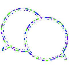 ステンドグラス風吹き出し　三角形模様　重なる会話