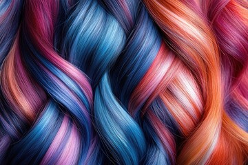 Vibrant, multicolored braids with dynamic texture.