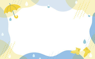 かわいい梅雨の雨具ベクターイラストフレーム