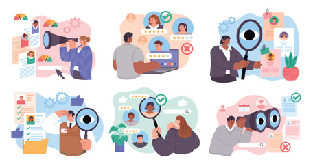 Flat Human Resources Composition Collection