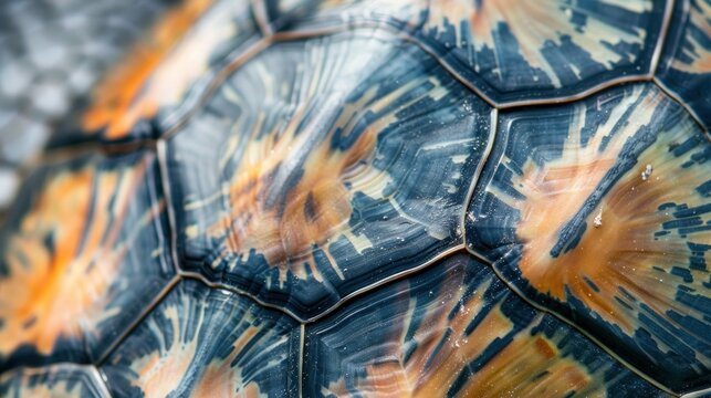 Close-up of patterned sea turtle shell stock photo --ar 16:9 --raw --v 6 Job ID: e5198713-d3eb-4674-b5a7-5db1a722aa0b