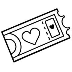 Movie Pass with Heart Outline