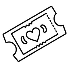 Movie Pass with Heart Outline