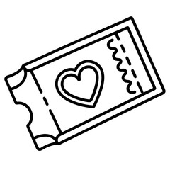 Movie Pass with Heart Outline
