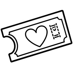 Movie Pass with Heart Outline