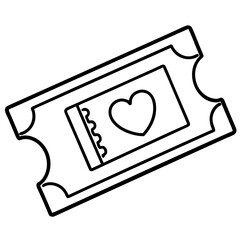 Movie Pass with Heart Outline
