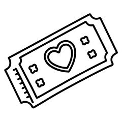 Movie Pass with Heart Outline