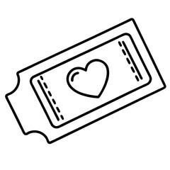 Movie Pass with Heart Outline