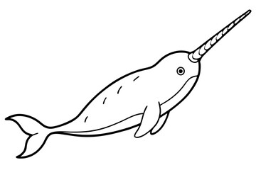 Obraz premium Elegant Narwhal Outline