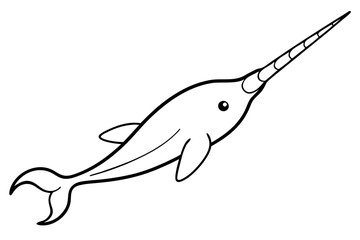 Obraz premium Elegant Narwhal Outline
