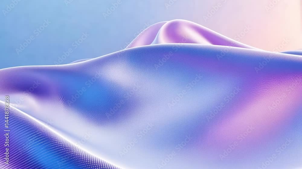 Poster serene and calming abstract background with smooth waves in purple and blue, featuring elegant gradi
