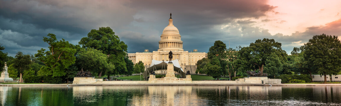 Washington DC Capitol Building Panorama View USA