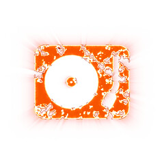 Burning icon turntable on transparent background. Looks like burnt paper