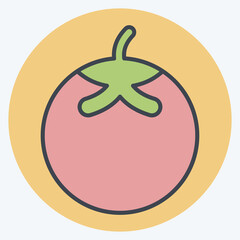 Icon Tomato. related to Fruits and Vegetables symbol. color mate style. editable