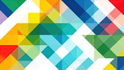 Vibrant Geometric Abstract Art with Colorful Triangles