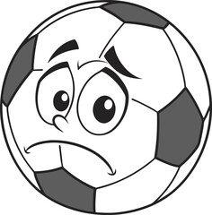 Sad Football Character Vector Illustration