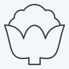 Icon Cauli Flower. related to Fruits and Vegetables symbol. line style. editable